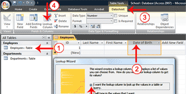 lookup values in access