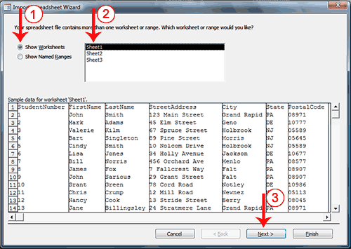 Working with Access Tables