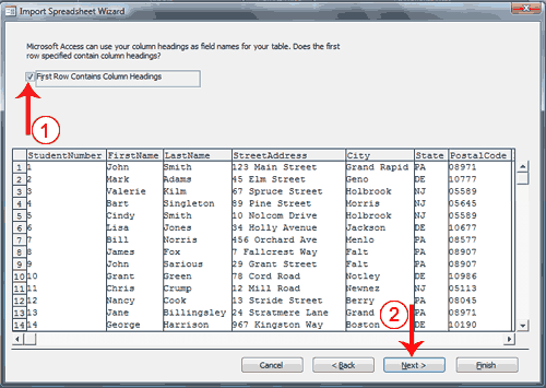 Working with Access Tables