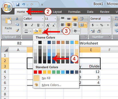 excel for mac shortcut to apply fill color
