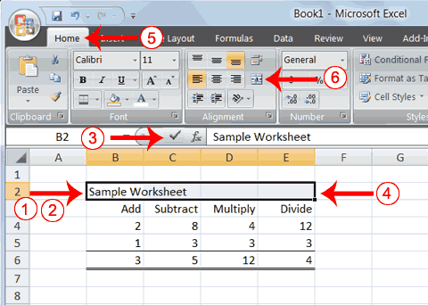 merge and center in excel 2007