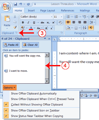 how to copy and paste in word showing redlining